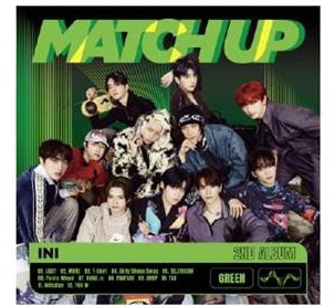 INIの2ndアルバム「MATCH UP」のGREENバージョンジャケット©LAPONE Entertainment