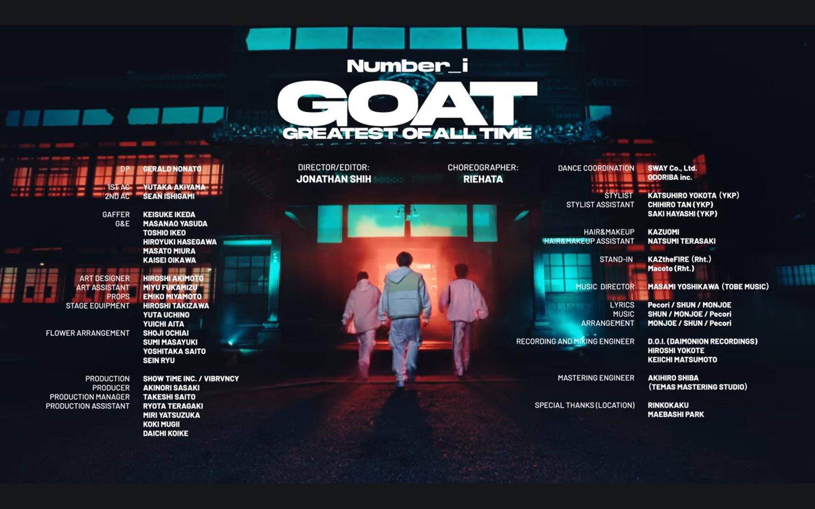 「GOAT」のダンスパフォーマンス動画（Number_iの公式YouTubeチャンネルから）