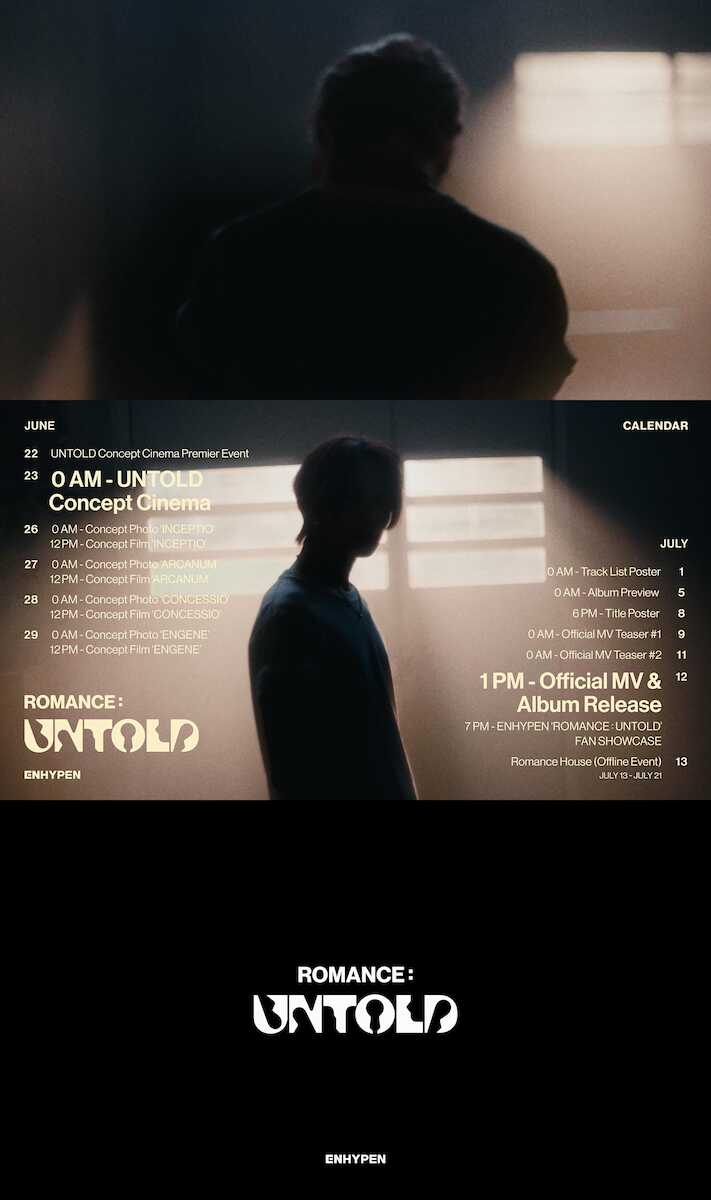 ENHYPENが2ndスタジオ・アルバム「ROMANCE:UNTOLD」のプロモーションカレンダーを公開