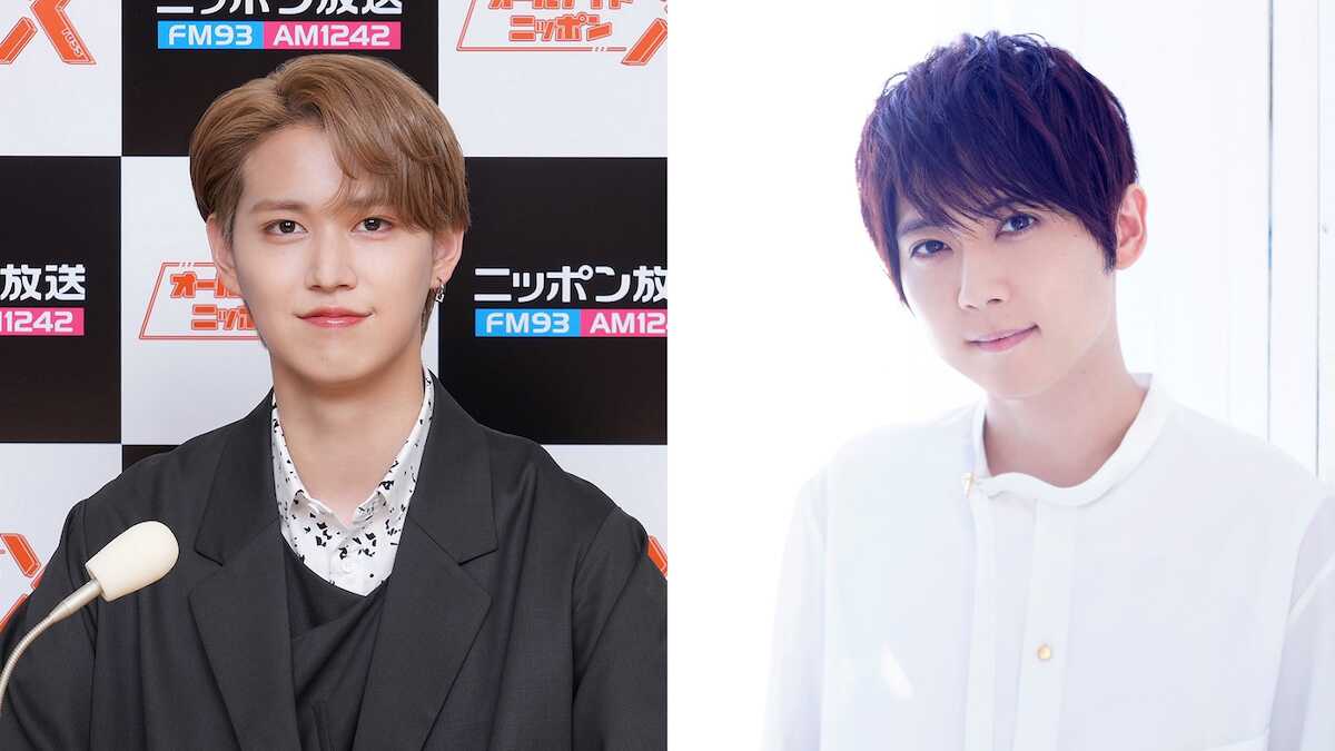 JO1の白岩（左）と人気声優の梶がラジオで初共演することに