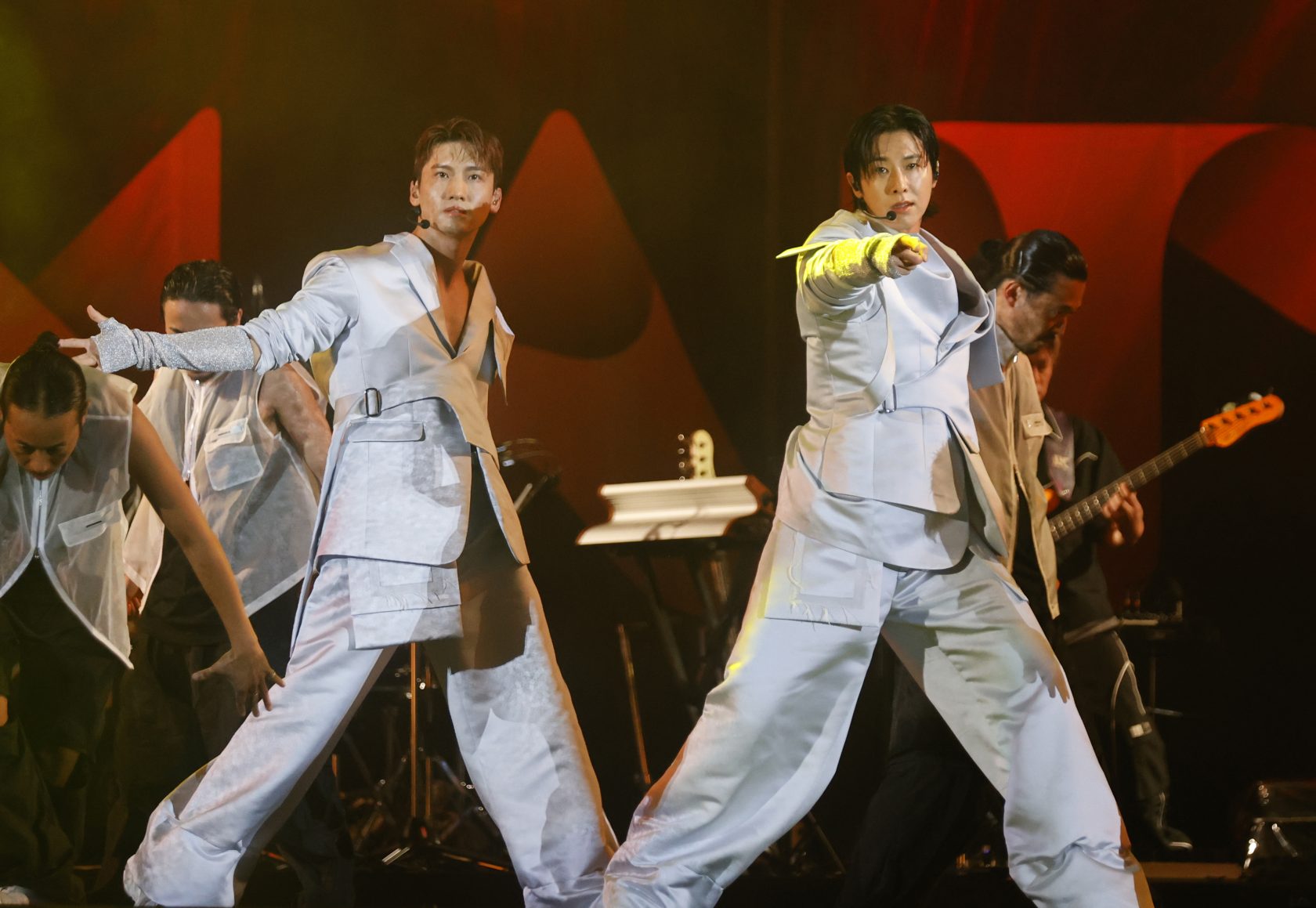 TVXQ performing at a-nation