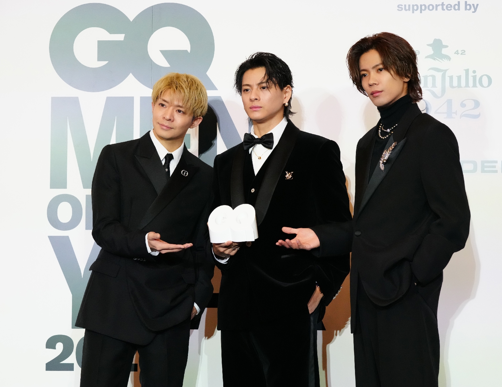 Number_i members Yuta Kishi (left), Sho Hirano, and Yuta Jinguji at the event (Photo by Yuki Ohshiro)