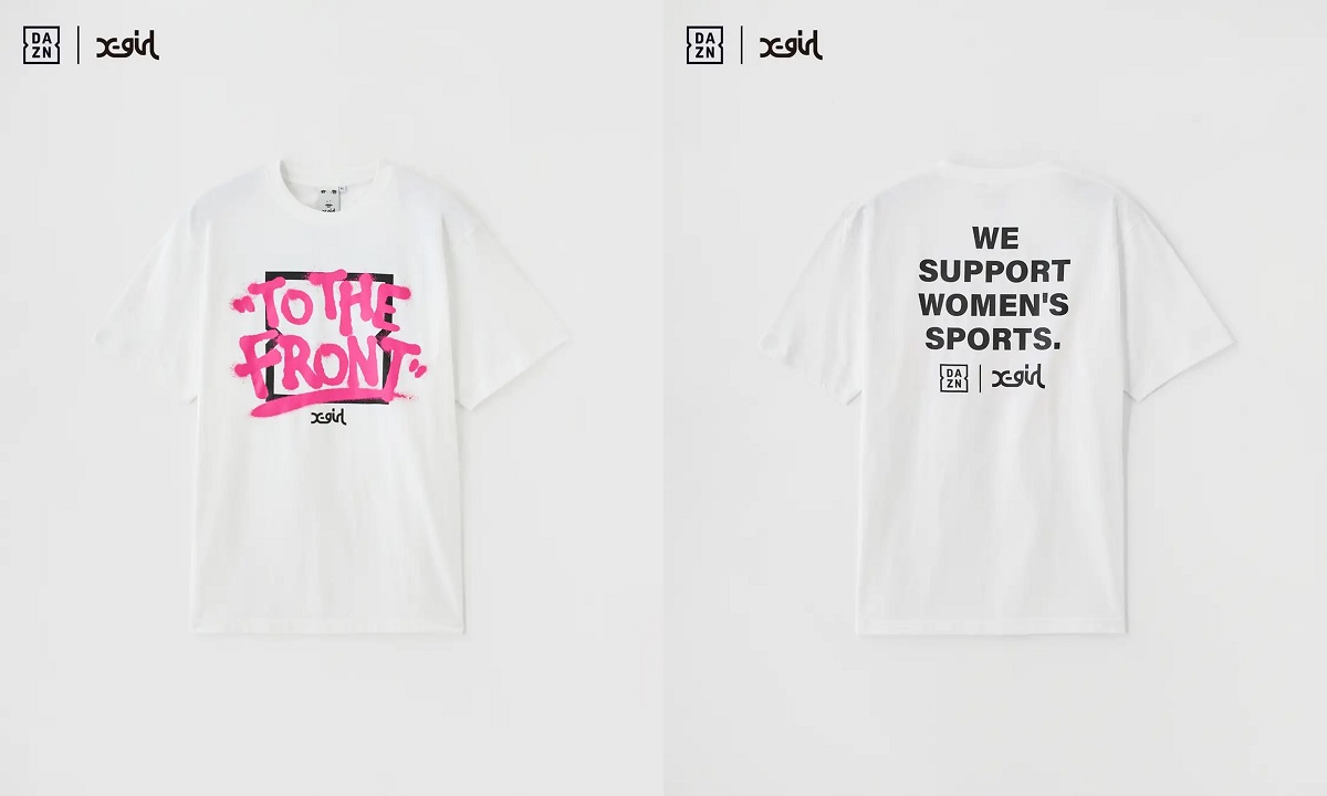 【プレゼント】スポーツ・チャンネル「DAZN」 ストリートブランド「X―girl」とコラボしたオリジナルメッセージTシャツを5人に