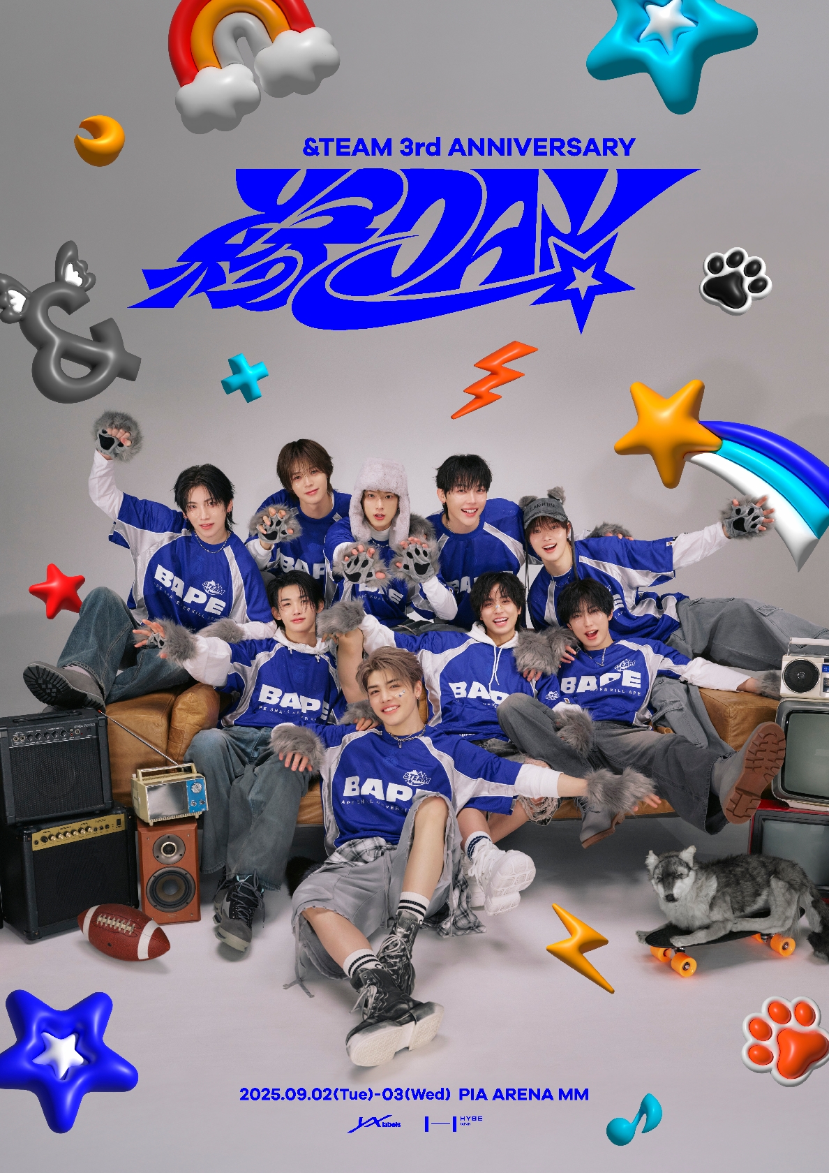 &TEAM、結成3周年記念イベントを9月2、3日にぴあアリーナMMで開催!可愛らしいオオカミ衣装のイベントメインビジュも初公開