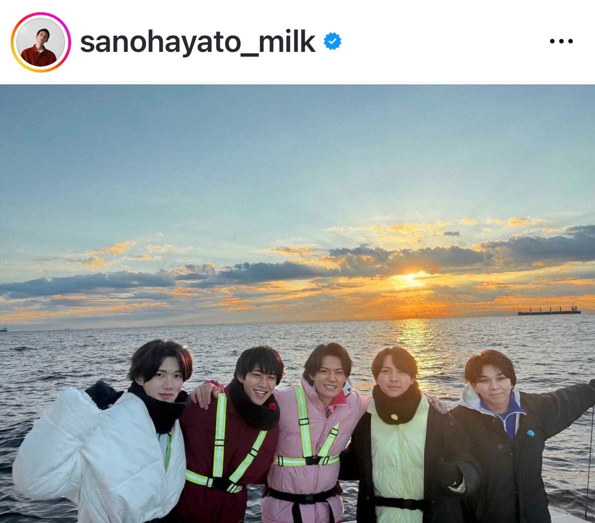 M!LK佐野勇斗、メンバー5人で見た初日の出に「言い表しようのない感動」紅白・CDTV後に自転車30キロ激走!