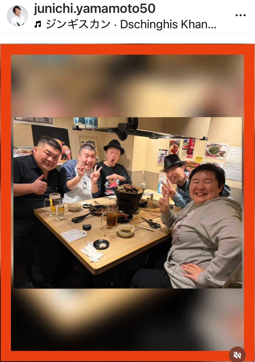 53歳・元スーパーアイドル、売れっ子芸人たちとの新年会報告に反響「コウメ会の新年会をしましたー!」